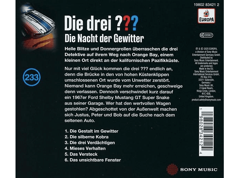 Die Drei ??? - Folge 233: Die Nacht der Gewitter [CD] — Foto 2 von 2