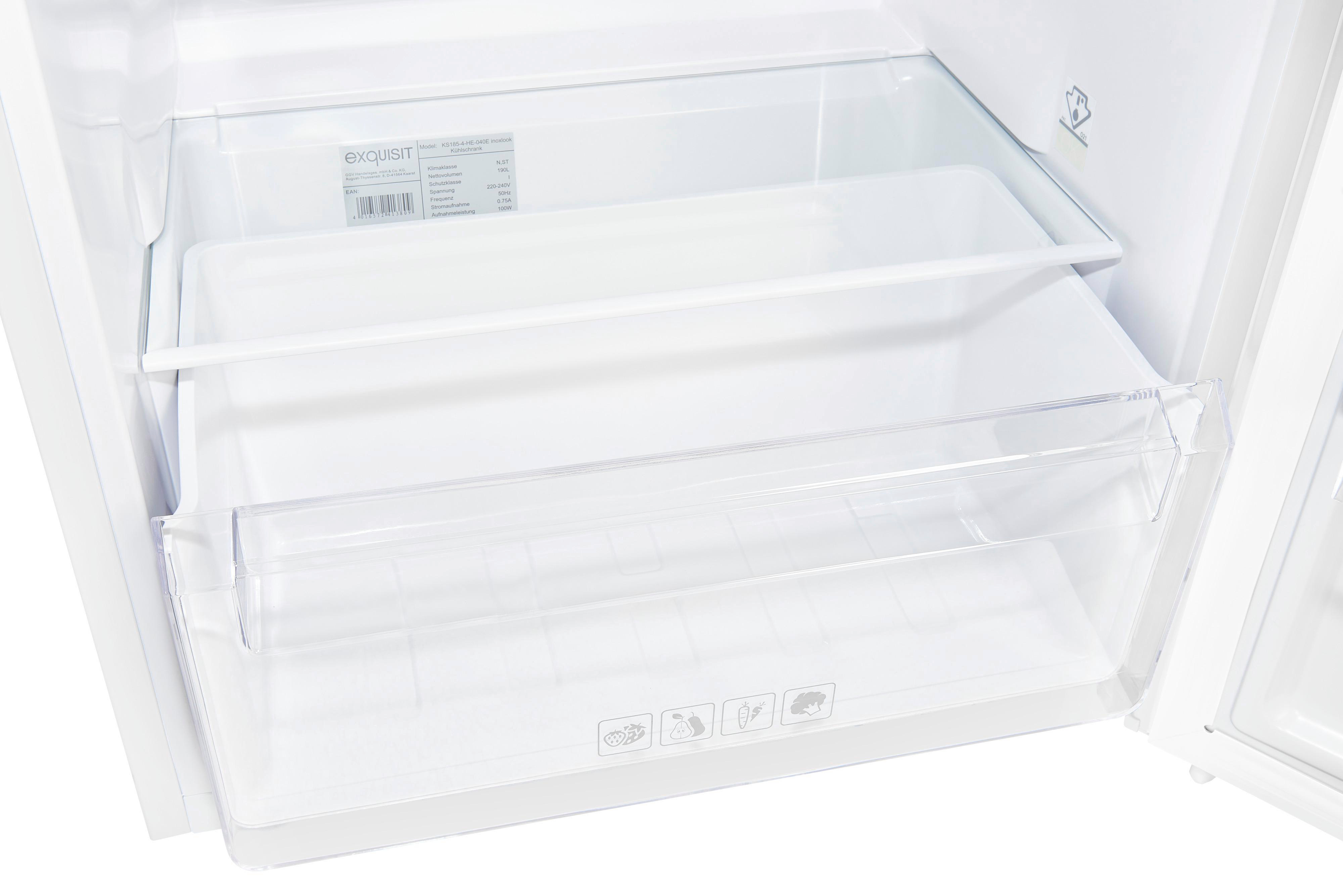 Zwei transparente, leere Schubladen in einem weißen Kühlschrank. Schubladen sind transparent.