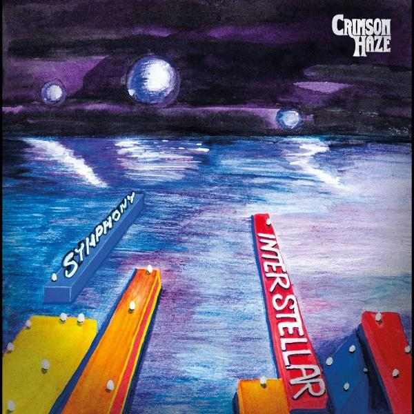 Albumcover: Abstraktes Gemälde von Wasser mit Himmelskugeln und Text.