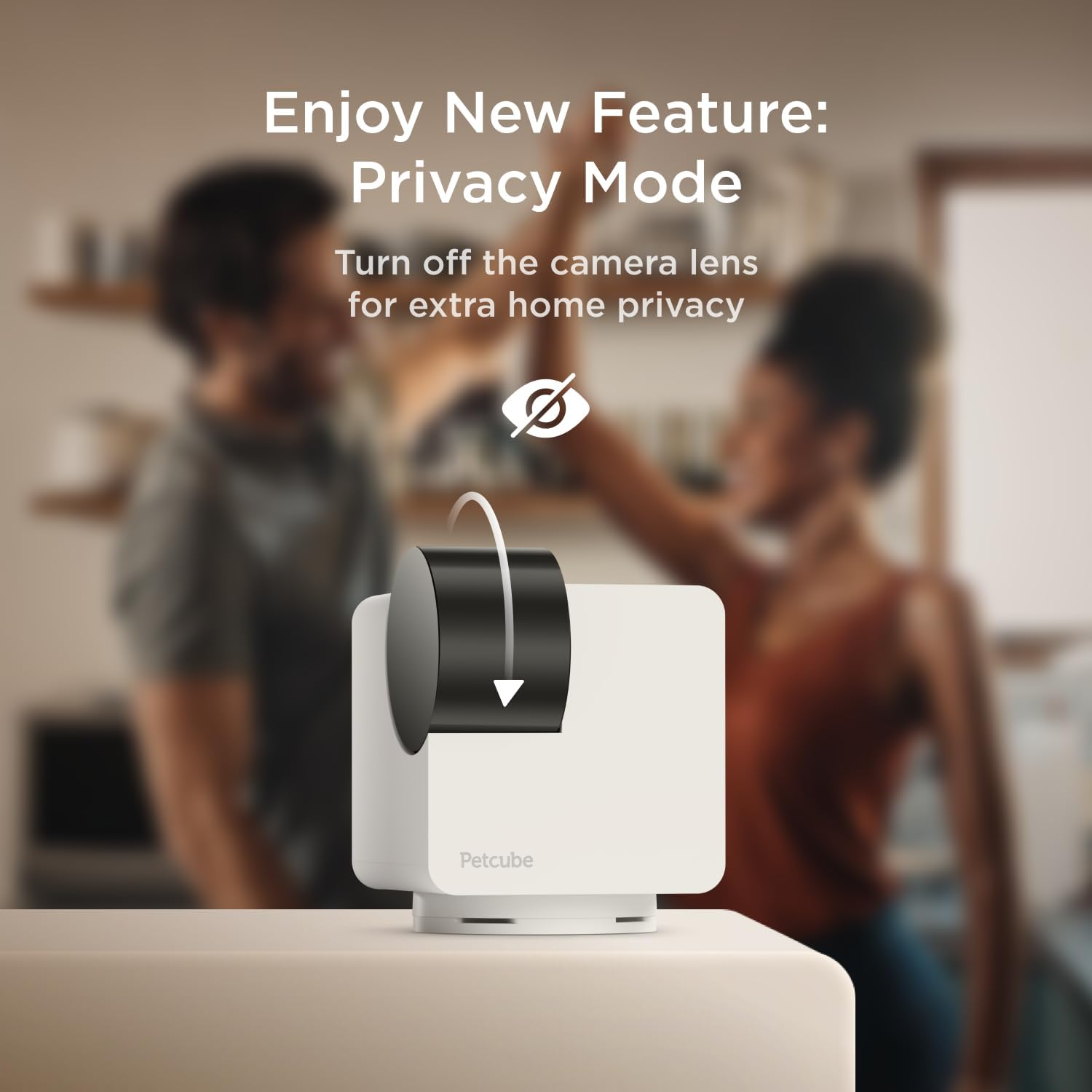 A camera and a couple, text: 'Enjoy New Feature: Privacy Mode'.