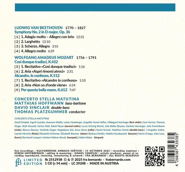 Noten mit Text: Ludwig van Beethoven, Wolfgang Amadeus Mozart, Concerto Stella Matutina.