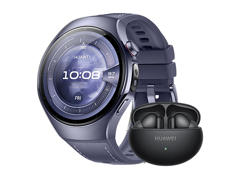 HUAWEI Watch 5 46 + Freebuds 6i Smartwatch Kompositarmband, 140-210 mm, Purple