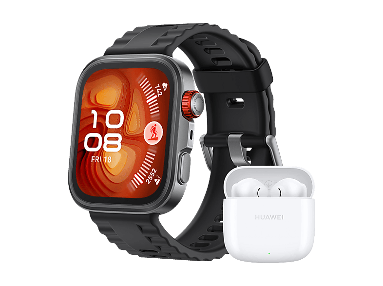 HUAWEI Fit 4 Pro + Freebuds SE 2 Smartwatch Fluorelastomer, 130-210 mm, Black