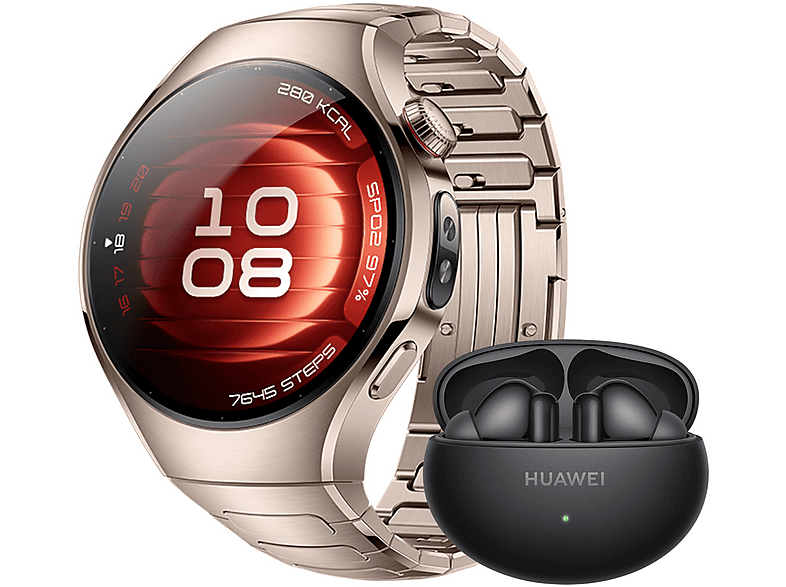 HUAWEI Watch 5 42 + Freebuds 6i Smartwatch Titanarmband, 120-190 mm, Dawnlight