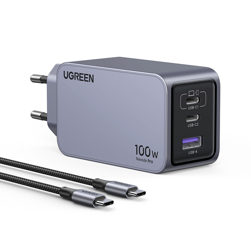 Üç şarj cihazı portu, güç çıkış detaylarıyla gösteriliyor: 100W, 30W ve 22.5W.