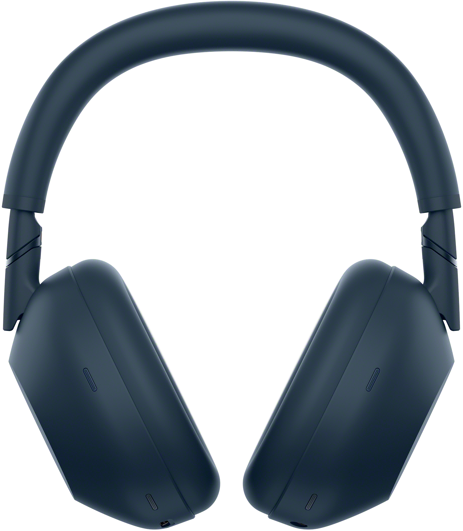 Kék Sony fejhallgató. A fülpárnák és a fejpánt látható. Sony logó az oldalán. Fehér háttér.