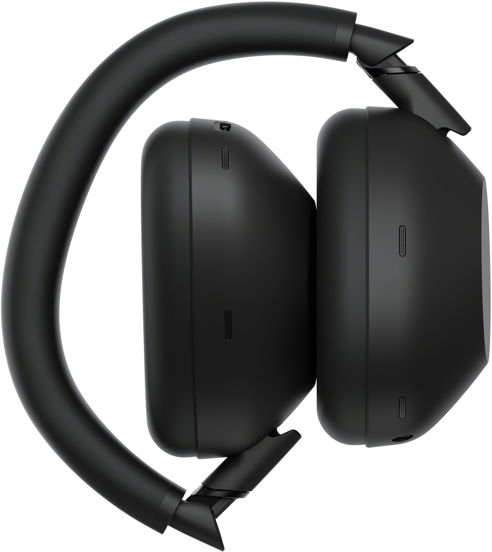 Fekete Sony fejhallgató, oldalnézet. Fülpárnák és fejpánt látható. Sony logó az oldalán. Fehér háttér.