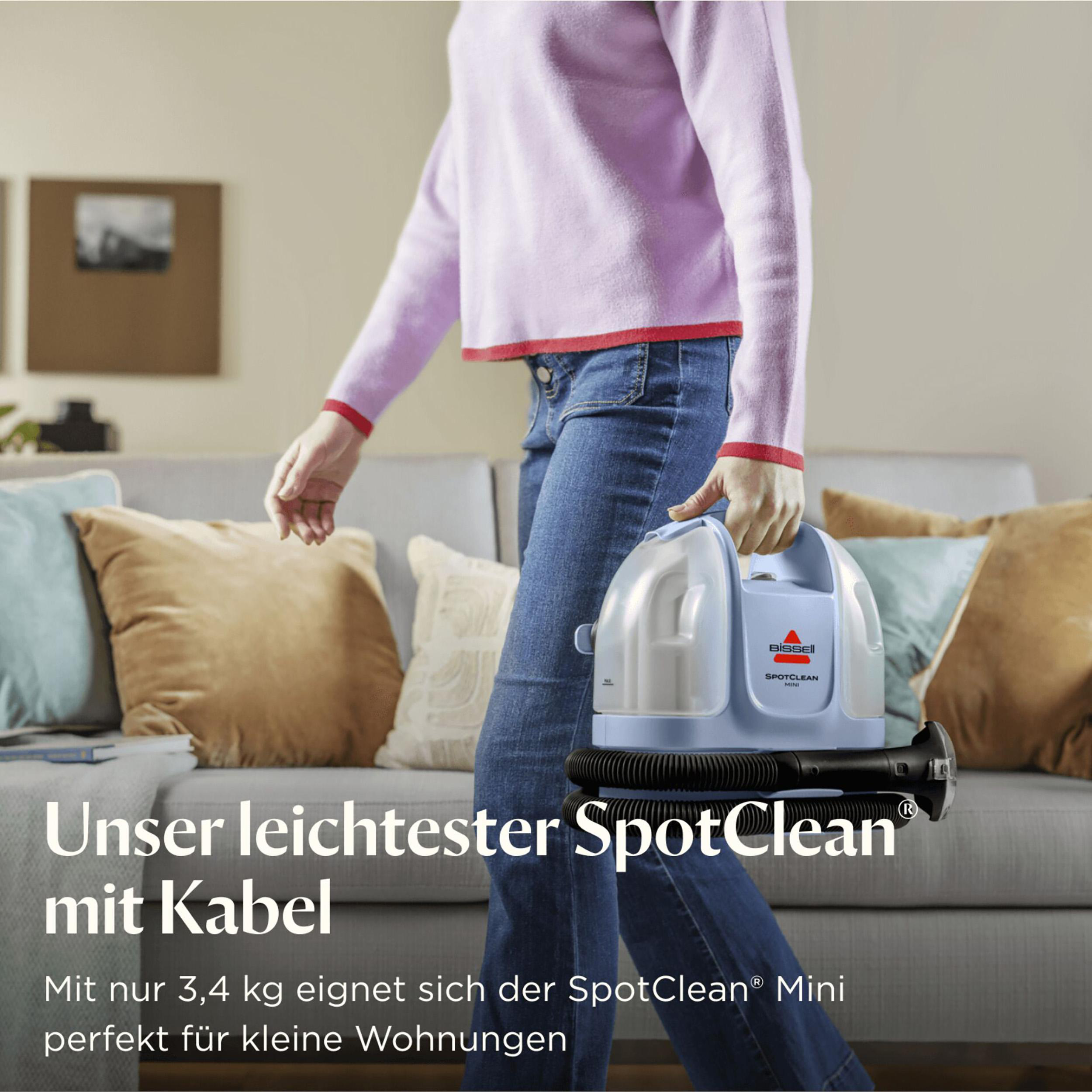 Bilder des tragbaren Reinigers mit verschiedenen Reinigungsköpfen.
