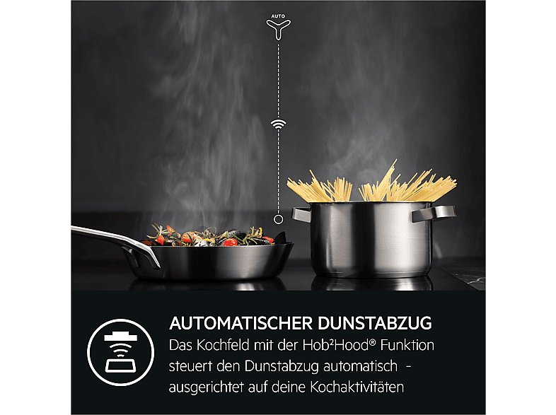 AEG TO84IA0FXB 5000, Hob²Hood Induktionskochfeld (766 mm breit, 4-Zonen, Glaskeramik, Autarkes Kochfeld) — Foto 3 von 5