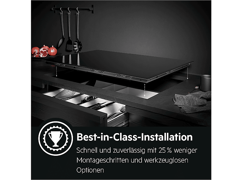 AEG TO64IB0FXB 6000 Flex, Hob²Hood Induktionskochfeld (576 mm breit, 4-Zonen, Glaskeramik, Autarkes Kochfeld) — Foto 4 von 5