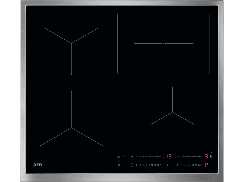 AEG TO64IC00XB 5000, Hob²Hood Induktionskochfeld (576 mm breit, 4-Zonen, Glaskeramik, Autarkes Kochfeld)