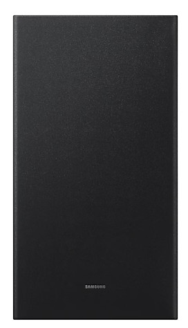 Zbliżenie czarnego subwoofera na białym tle. Ujęcie izolowanego produktu.