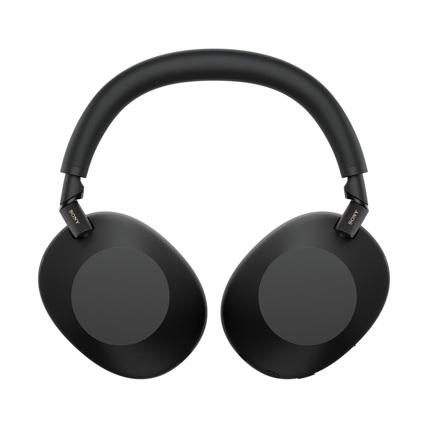 Cuffie nere, vista laterale. Testo: WH-1000XM6.