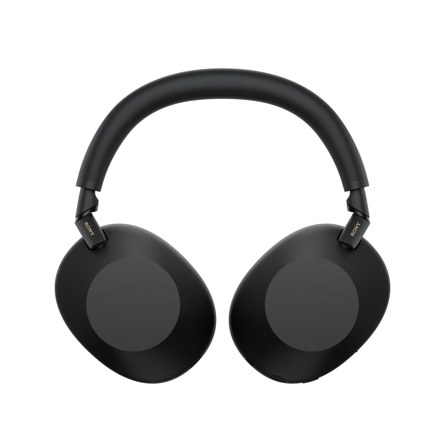 Auriculares circumaurales negros. Logotipo de Sony visible. Diseño elegante, auriculares circulares.