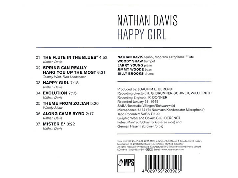 Nathan Davis - Happy Girl (Digipak) [CD] — Foto 2 von 2