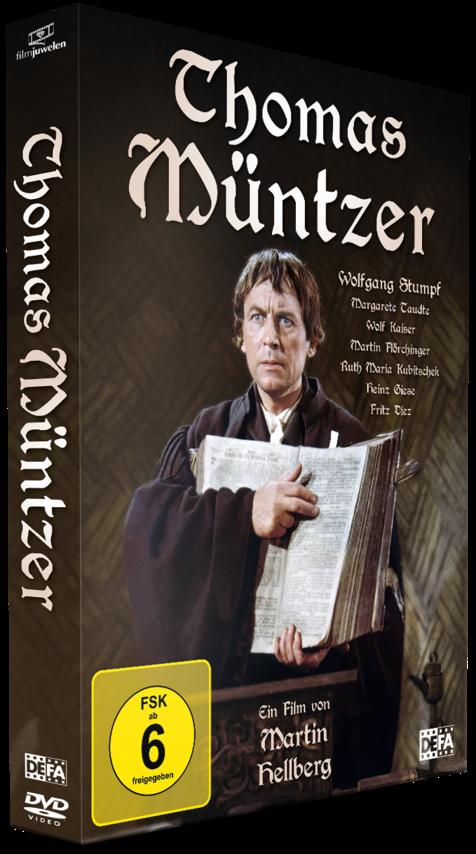 DVD-Hülle: Ein Mann hält ein Buch. Der Text lautet Thomas Müntzer.