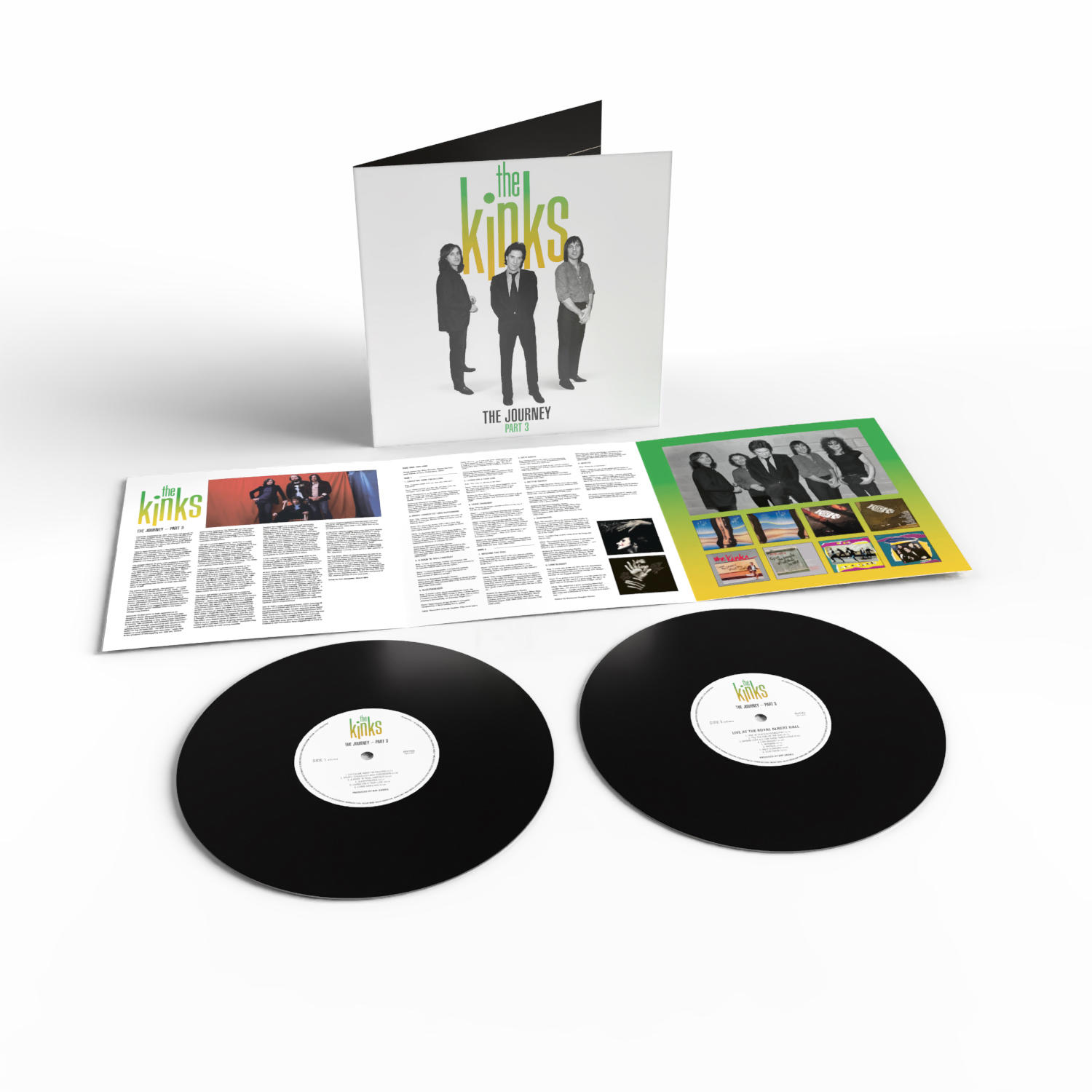 Album-Paket mit Schallplatten und Booklet. The Kinks, The Journey-Album.