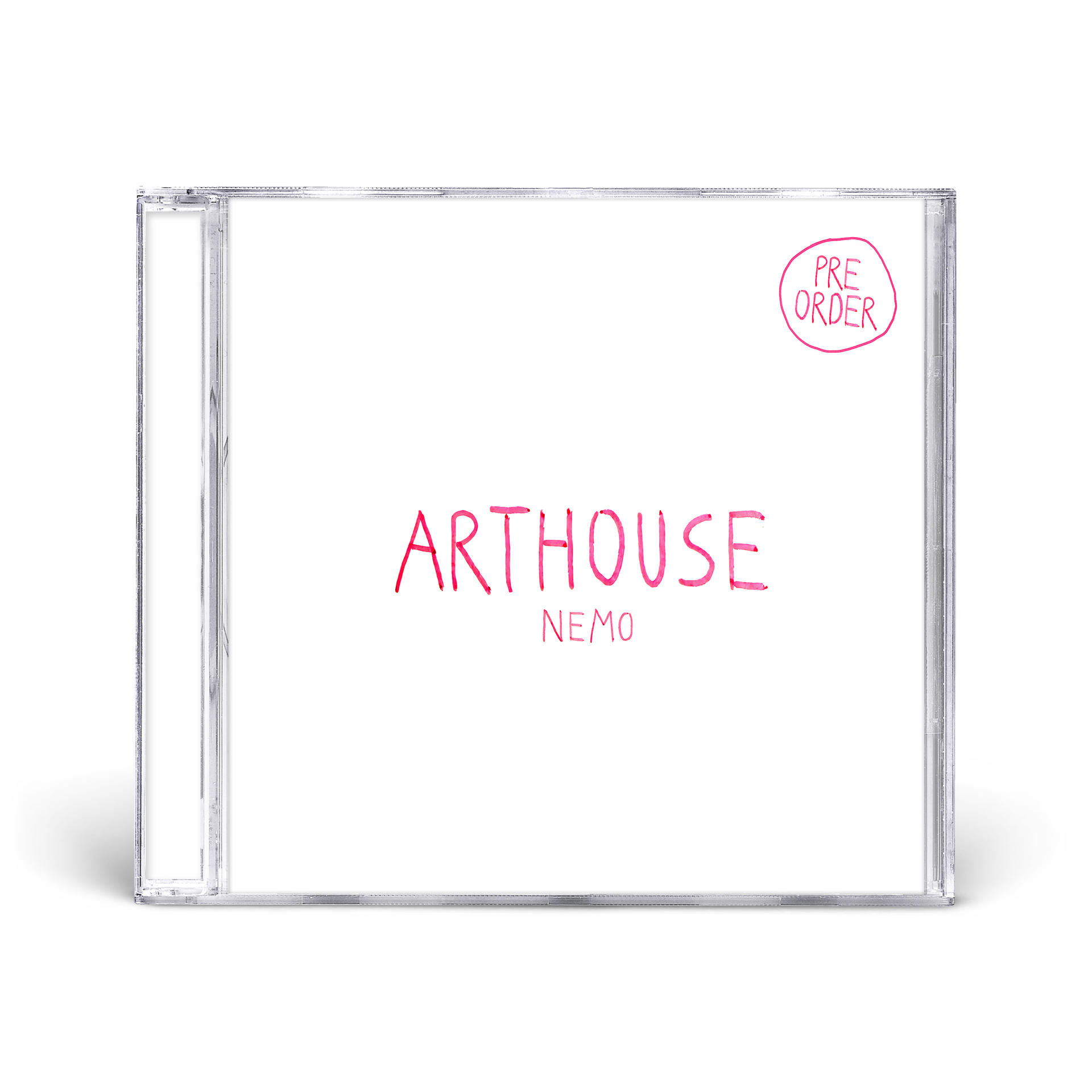 Eine CD-Hülle mit 'ARTHOUSE' und 'NEMO' in rosa Schrift. Ein rosa 'PRE ORDER'-Aufkleber befindet sich oben rechts.