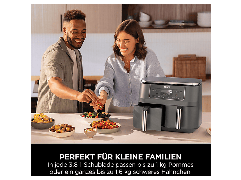 Ninja DZ300EU 7.6 l Heißluftfritteuse 7,6 l, 2470 Watt, Grau — Foto 5 von 5