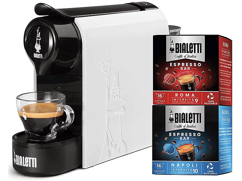 Bialetti Gioia 32Caps Macchina Caffè Capsule, Bianco