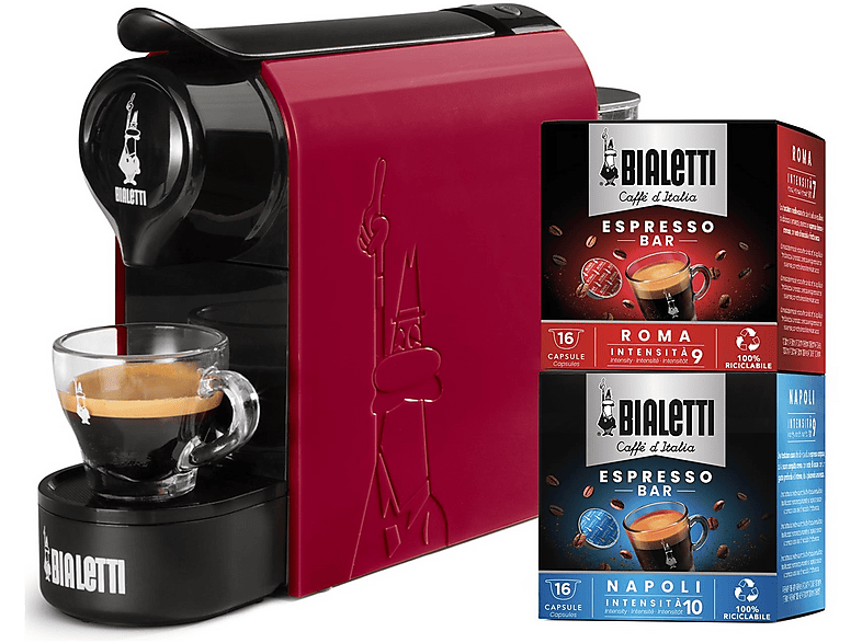 Bialetti Gioia 32Caps Macchina Caffè Capsule, Rosso