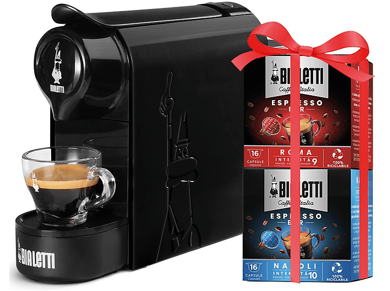 Bialetti Gioia 32Caps Macchina Caffè Capsule, Nero