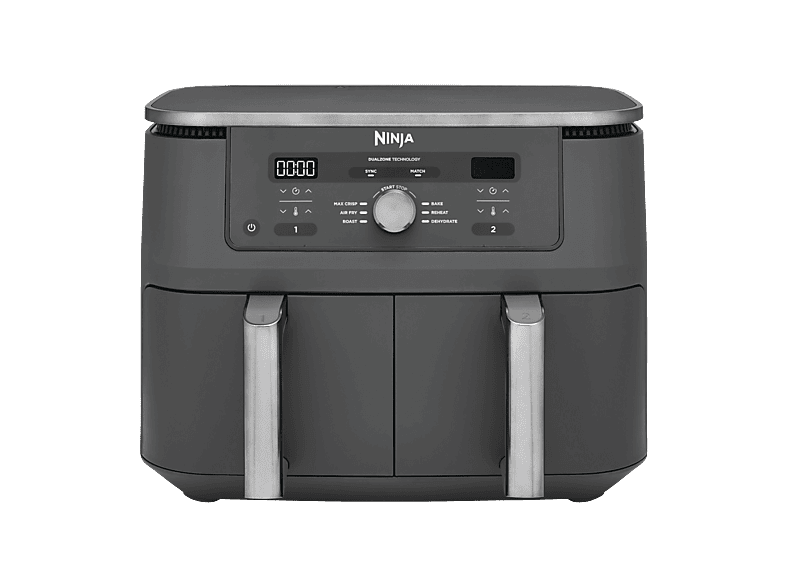 NINJA DZ400EU 9.5 l Heißluftfritteuse 2470 Watt Metallic Grau