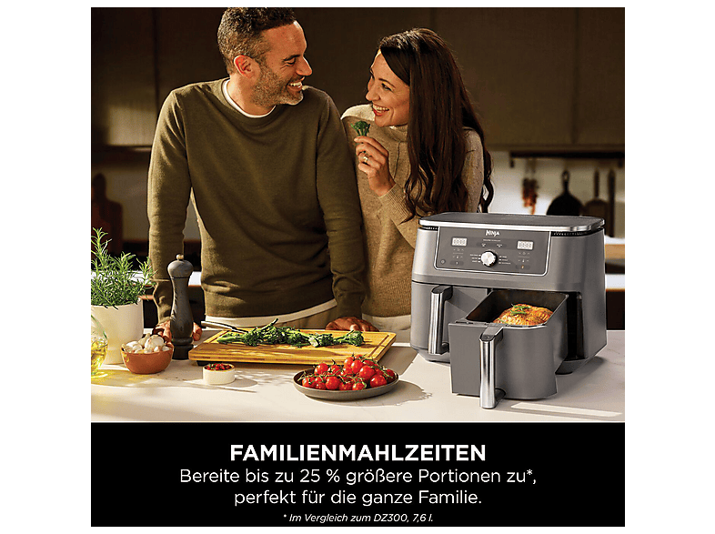 Ninja DZ400EU 9.5 l Heißluftfritteuse 9,5 l, 2470 Watt, Grau — Foto 4 von 5