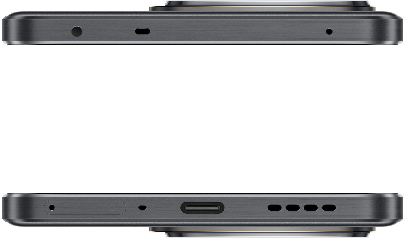 Zbliżenie na spód szarego smartfona z czarnym aparatem.