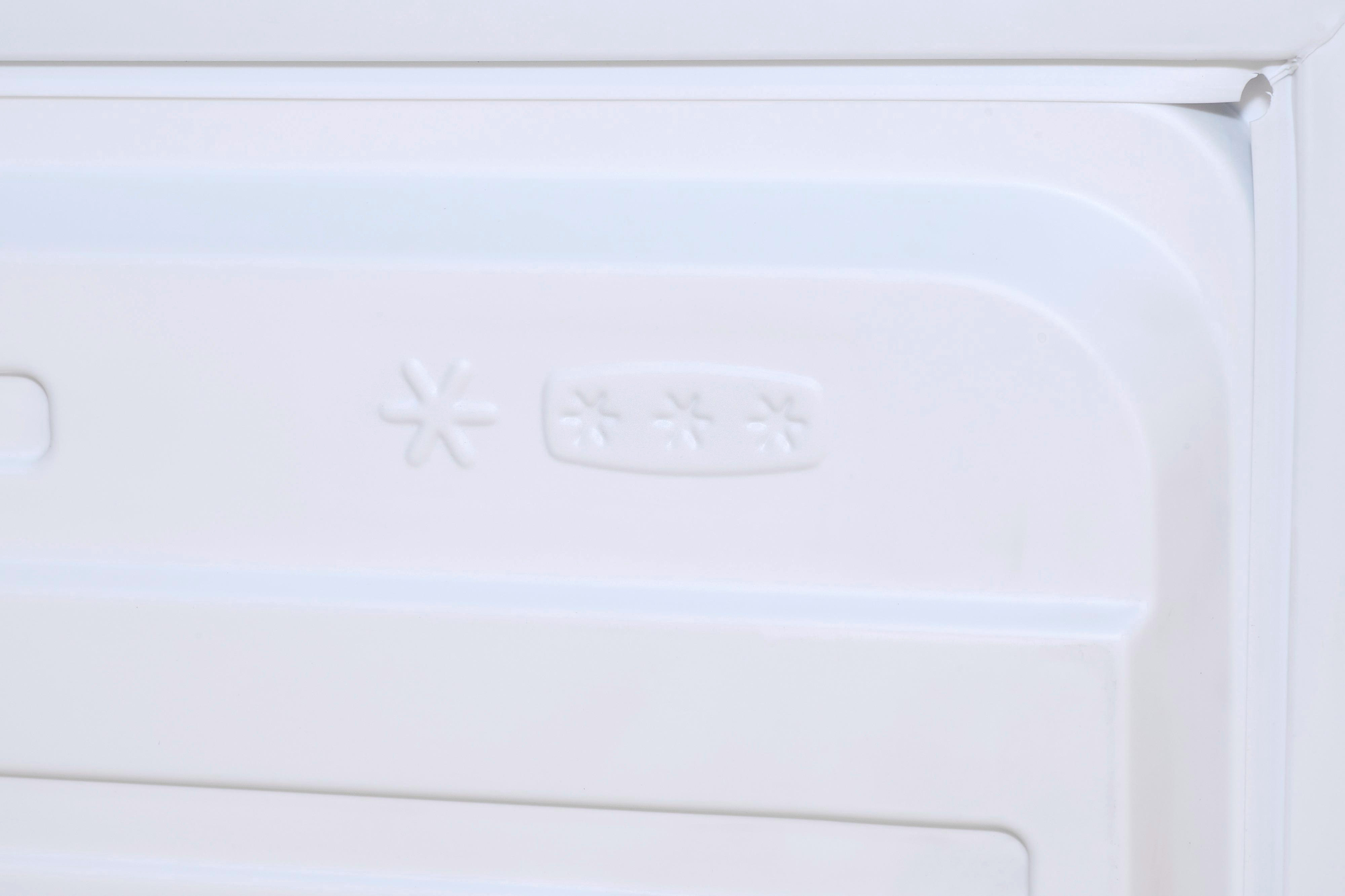 Ablassschraube der Truhen-Gefriertruhe, weiß, mit Drehverschluss.