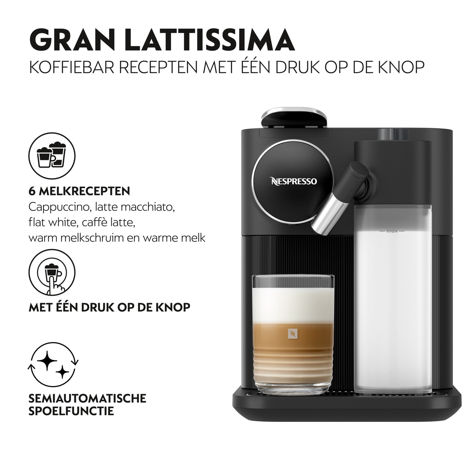 Cafetière Nespresso Delonghi Nespresso GRAN LATTISSIMA EN640.B NOIR