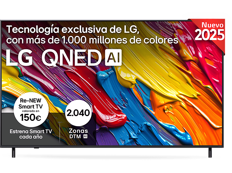 TV QNED 75" - LG 75QNED82A6B, UHD 4K, Procesador Inteligente α7 AI Processor 4K Gen8, Smart TV, DVB-T2 (H.265), Ashed Blue