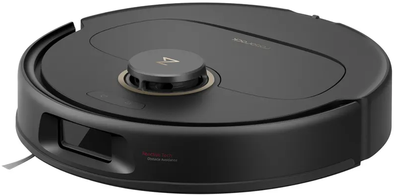 Schwarzer Roboter-Staubsauger. Mit Reactive Tech und Hindernisvermeidung.