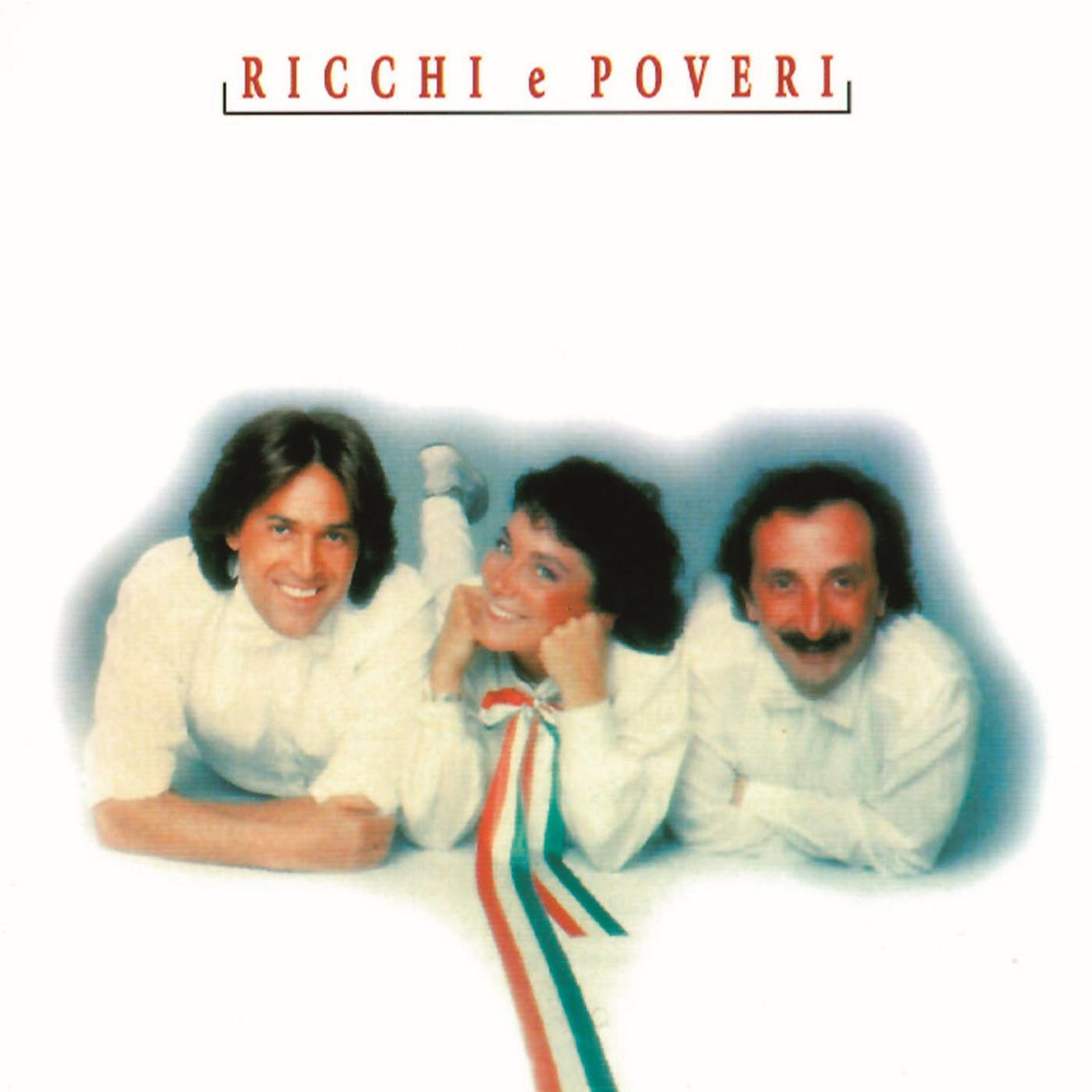 Albumcover mit drei Personen in weißen Hemden. Text: 'RICCHI e POVERI'.