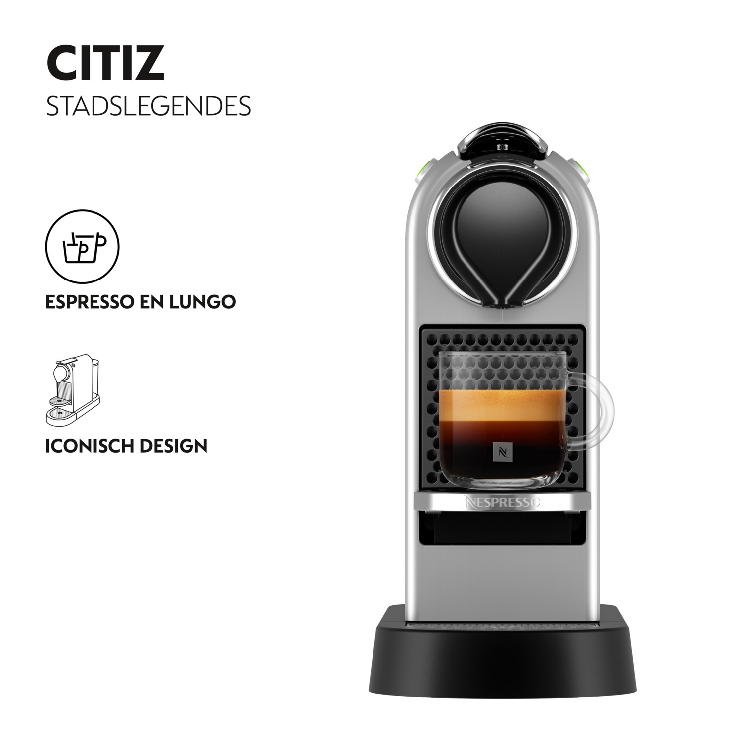 De'Longhi Nespresso EN267.WAE Citiz Koffiezetapparaat, Hogedrukpomp En Perfecte Warmteregeling, Energiebesparende Functie, Geïntegreerde Aeroccino-Melkopschuimer, Licht Grijs