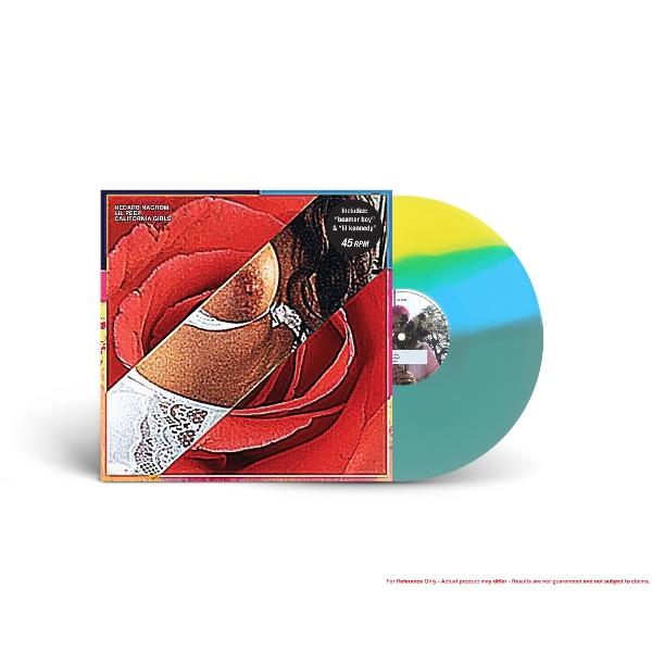 Vinil lemez borítója piros rózsával és egy női torzóval.