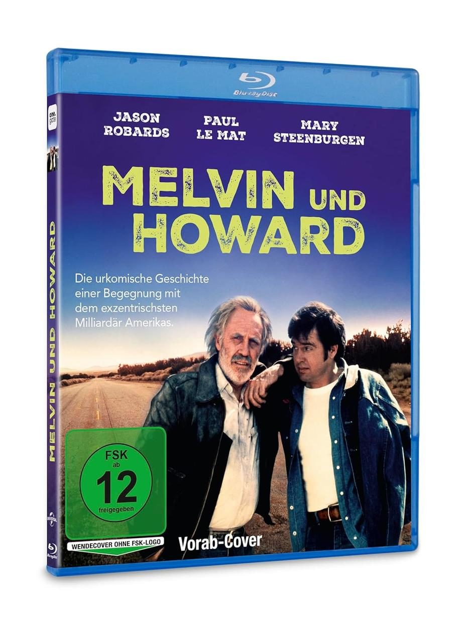 DVD-Cover für 'Melvin und Howard' mit zwei Männern und den Worten 'MELVIN UND HOWARD'.