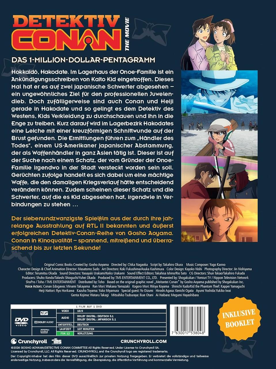 DVD-Rückseite, Detektiv Conan, mit Text und Bildern.