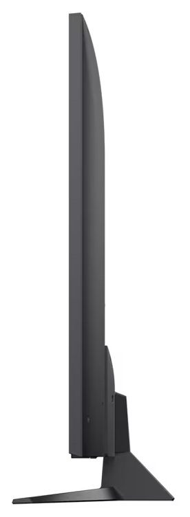 Tył czarnego telewizora z portami i połączeniami. Zawiera HDMI, USB i inne porty.