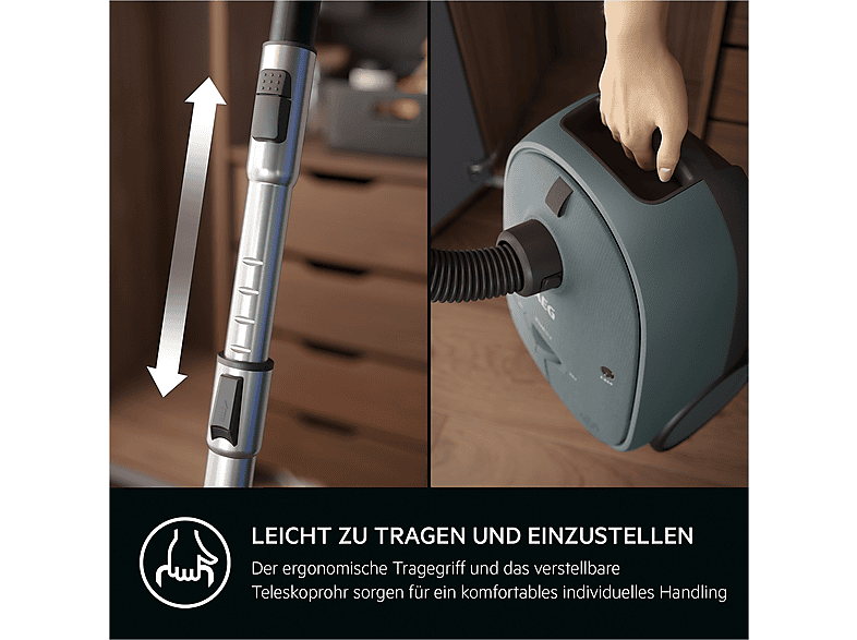 AEG AB61C1OG clean 6000 Staubsauger mit Beutel (73 dB(A), maximale Leistung: 850 Watt, Ocean Green) — Foto 2 von 5