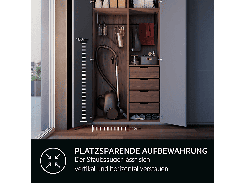 AEG AB61C1OG clean 6000 Staubsauger mit Beutel (73 dB(A), maximale Leistung: 850 Watt, Ocean Green) — Foto 3 von 5