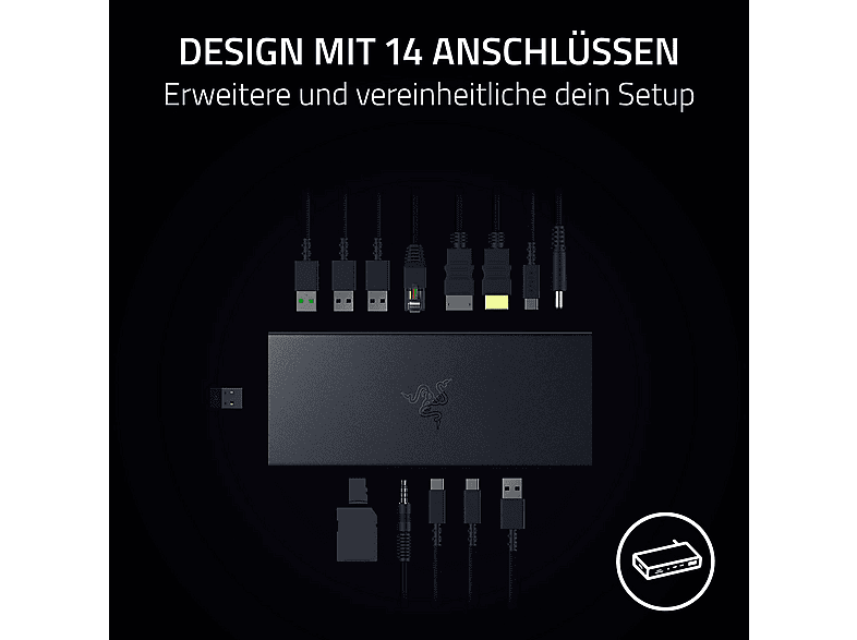 Thumbnail - RAZER USB 4 Dock 14-Port Dockingstation, Schwarz