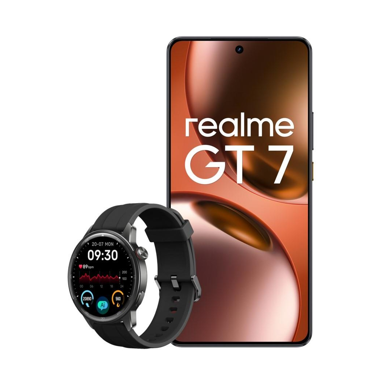 Realme GT 7 5G 12+512GB Black + Watch S2 Bundle