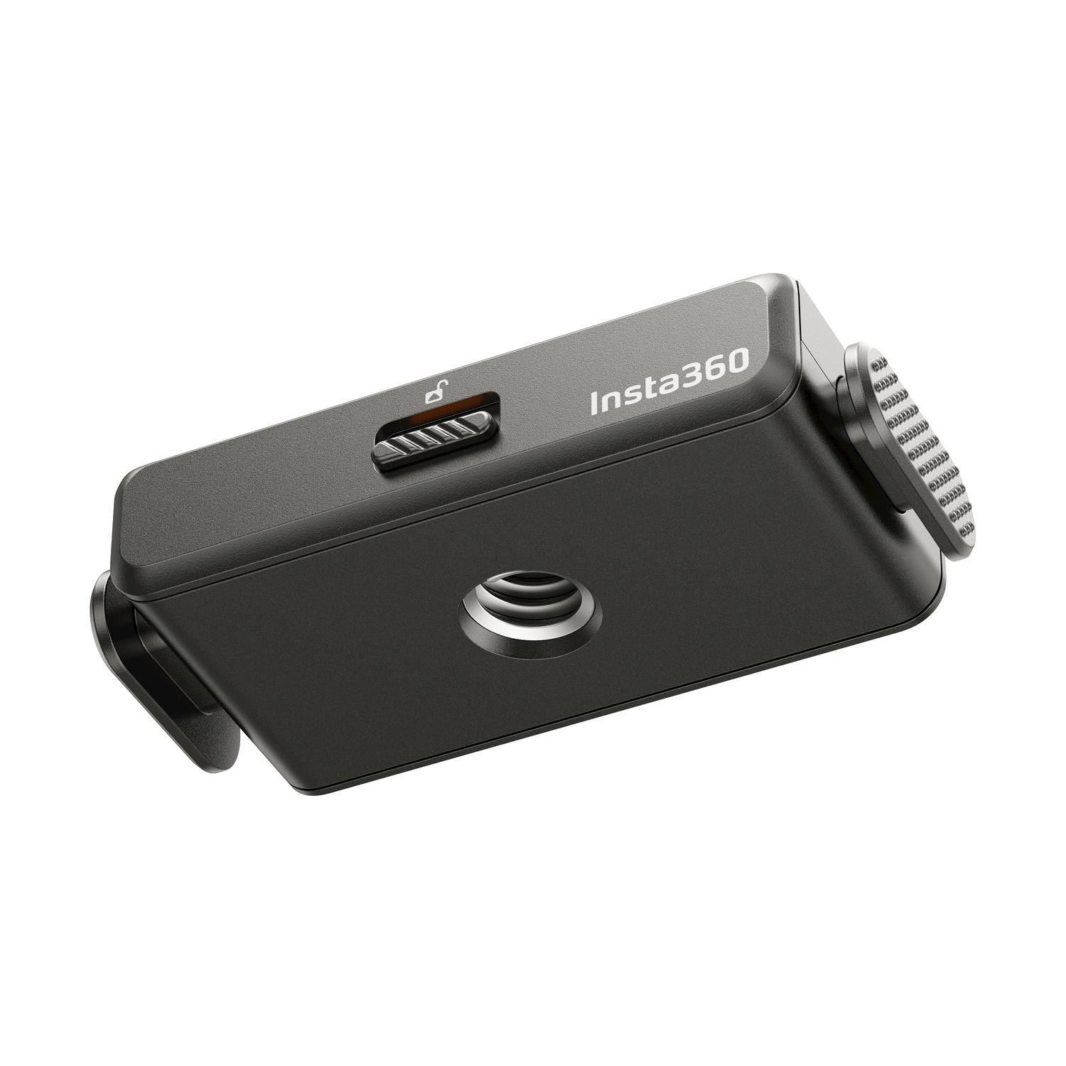 Accessorio Insta360 nero con un lucchetto e il logo Insta360.