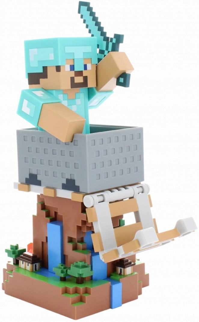Minecraft - Diamond Steve telefon- és kontrollertartó figura