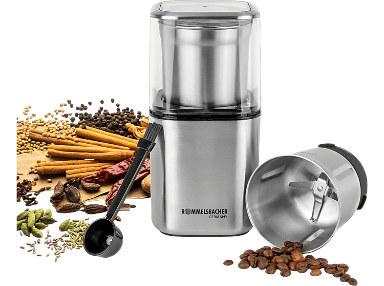 Rommelsbacher EGK 200 Kaffeemühle (Edelstahl, 200 Watt, Schlagmahlwerk)