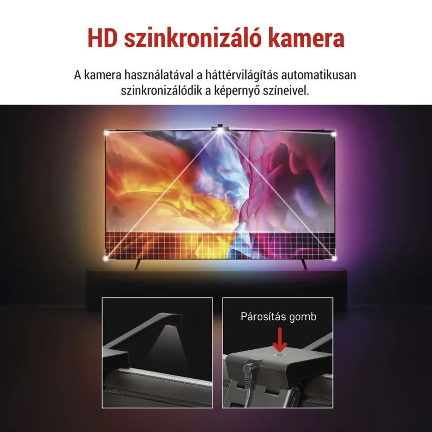 TV-képernyő hó jelenetet, virág jelenetet, játék jelenetet és egy játékos lányt mutat.