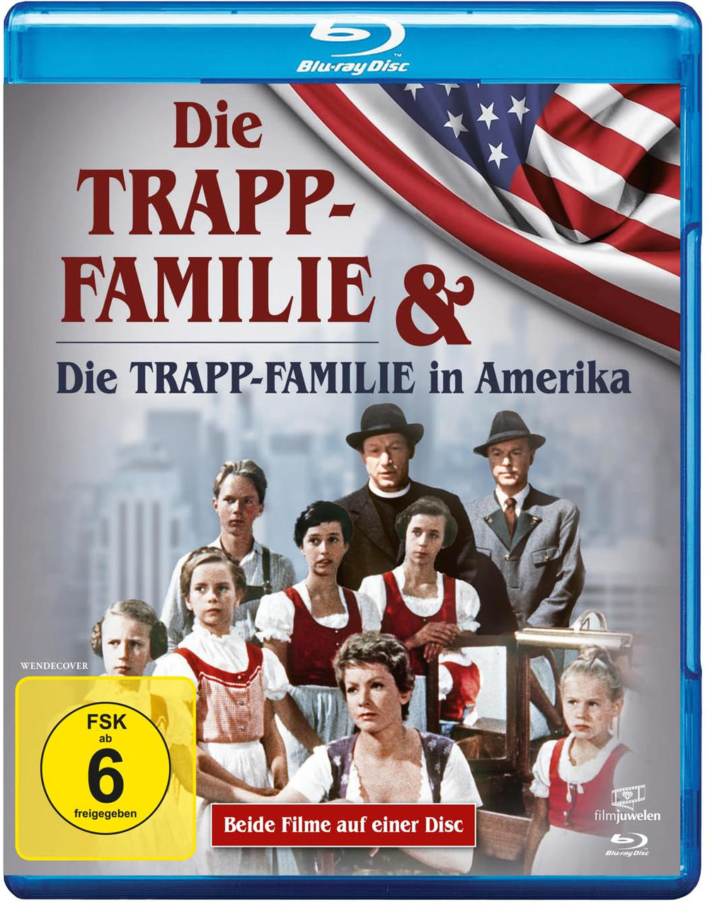 Blu-ray-Disc-Cover mit dem Filmtitel 'Die Trapp-Familie' und einem Bild der Familie Trapp.