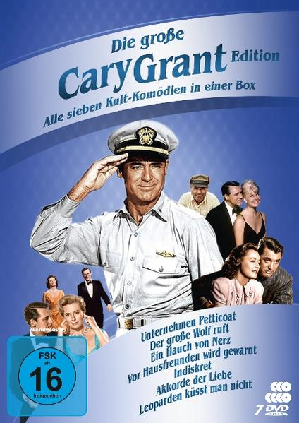 Cary Grant DVD-Box-Set-Cover. Ein Mann in Marineuniform salutiert. Andere Schauspieler sind im Hintergrund.