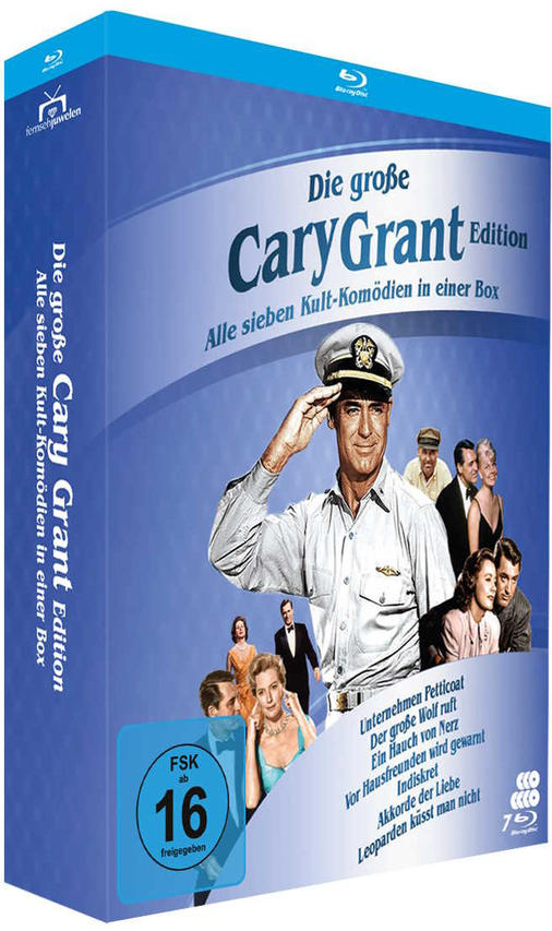 Film-Box-Set. Cary Grant im Matrosenuniform, andere Schauspieler im Hintergrund.